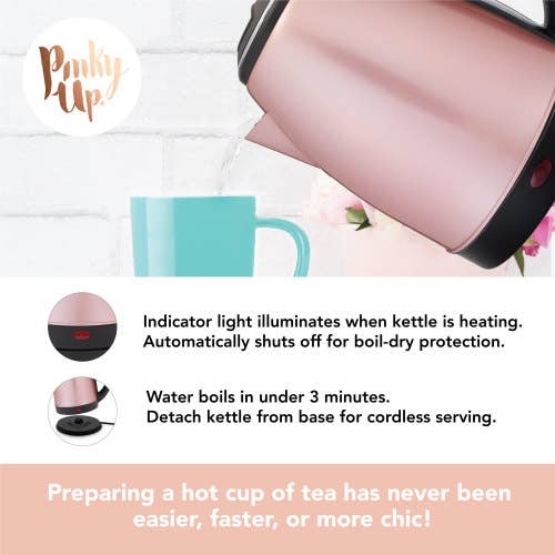 Pinky Up - Wholesale Electric Kettle - Parkerâ„¢ Stainless Steel Electric Tea Kettle -56oz -Rose Gold