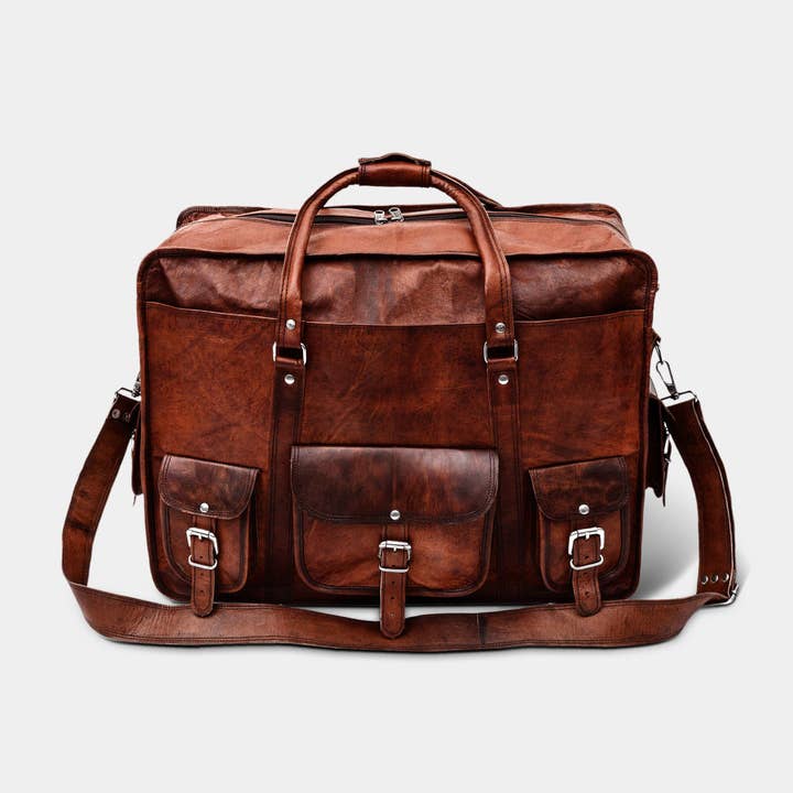 MaheTri LLC - Leather & Lifestyle Goods - Wholesale Weekender Bag - Unisex - Montagu Real Leather Briefcase