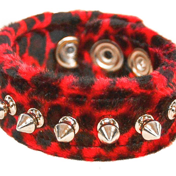 Funk Plus - Wholesale Bangle Bracelet - BC203LEO ASSORTED LEOPARD 1 ROW SPIKE BRACELET