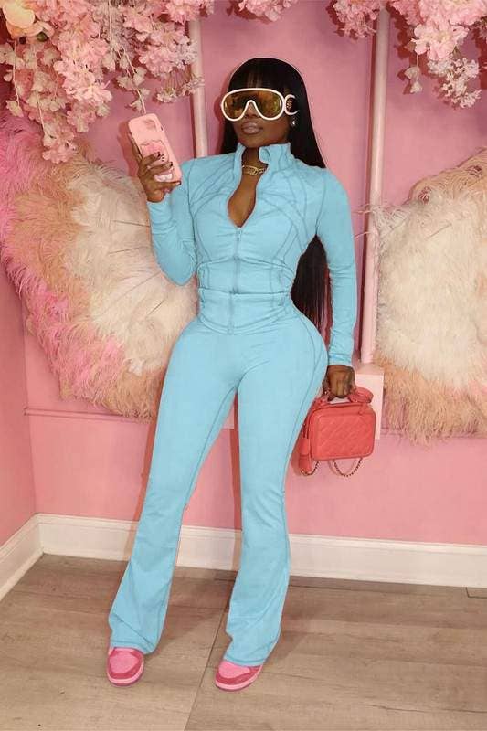 Flarix - Vente Combinaison – femme - Combinaison ajustée à manches longues zippée0