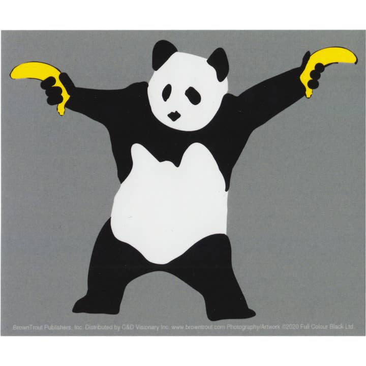 Square Deal Recordings & Supplies - Wholesale Sticker - Sticker - Banksy - Panda With Banana Guns - Funny