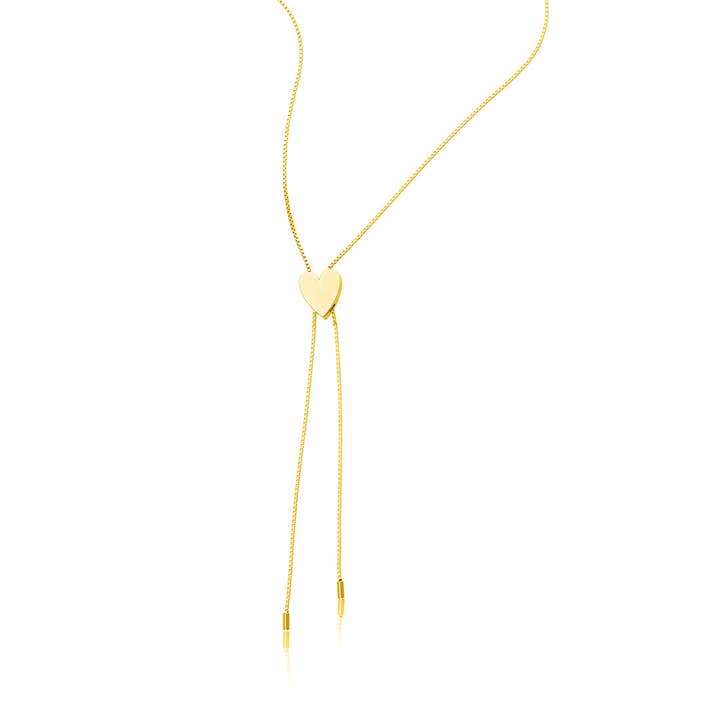 Adornia - Wholesale Pendant/Charm Necklace - Heart Bolo Necklace silver gold