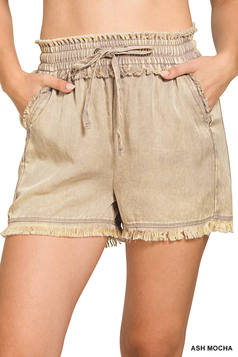 42POPS – wholesale Shorts – Dam – .Tencel mineraltvättade kortbyxor med fickor6