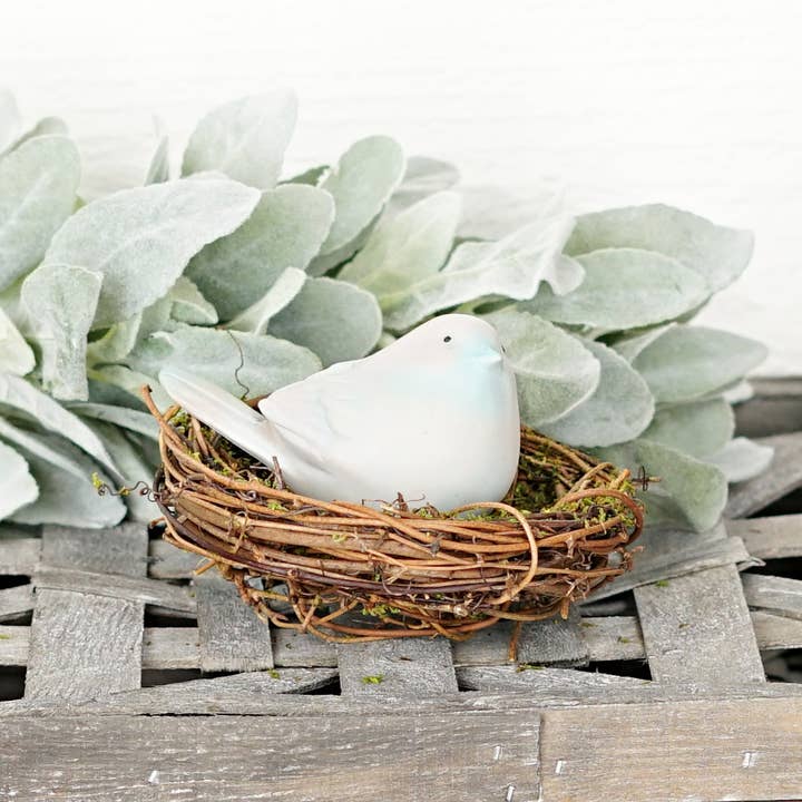 Two Ten Original LLC - Wholesale Decorative Tabletop Object - Twig Bird Nest-4.5" Diameter-Mossy Rattan1