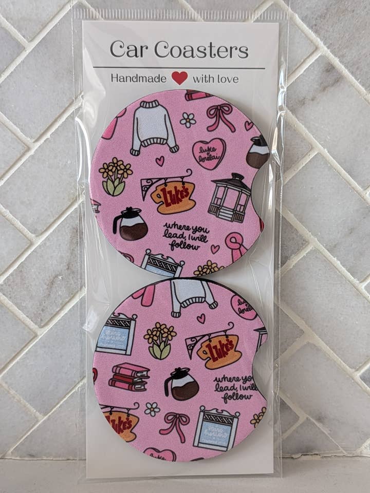 GG Valentine Car Coasters for wholesale by Sweet Bean Candle Collective