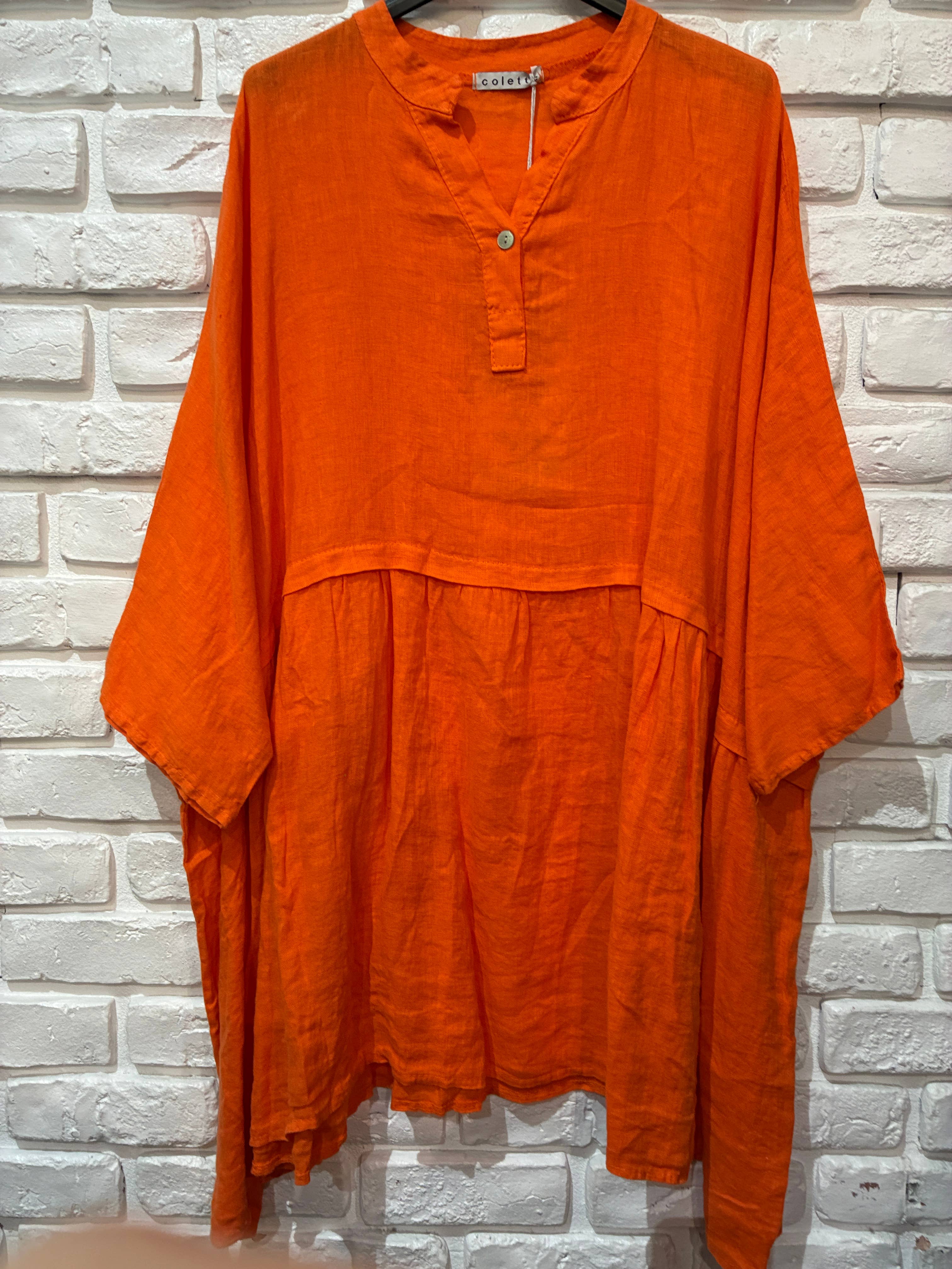 la maison des fibres naturelles - Venta al por mayor Túnica - Mujer - Túnica amplia de lino 68369 flora 100% TÚNICA DE LINO2