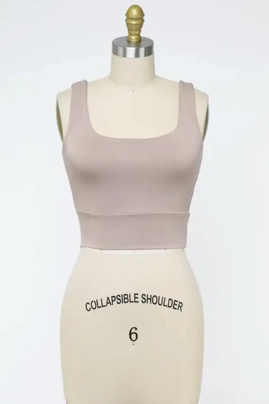 Final Touch - Wholesale Knit Top - Women's - Square Neck Fitted Crop Top - T1685949