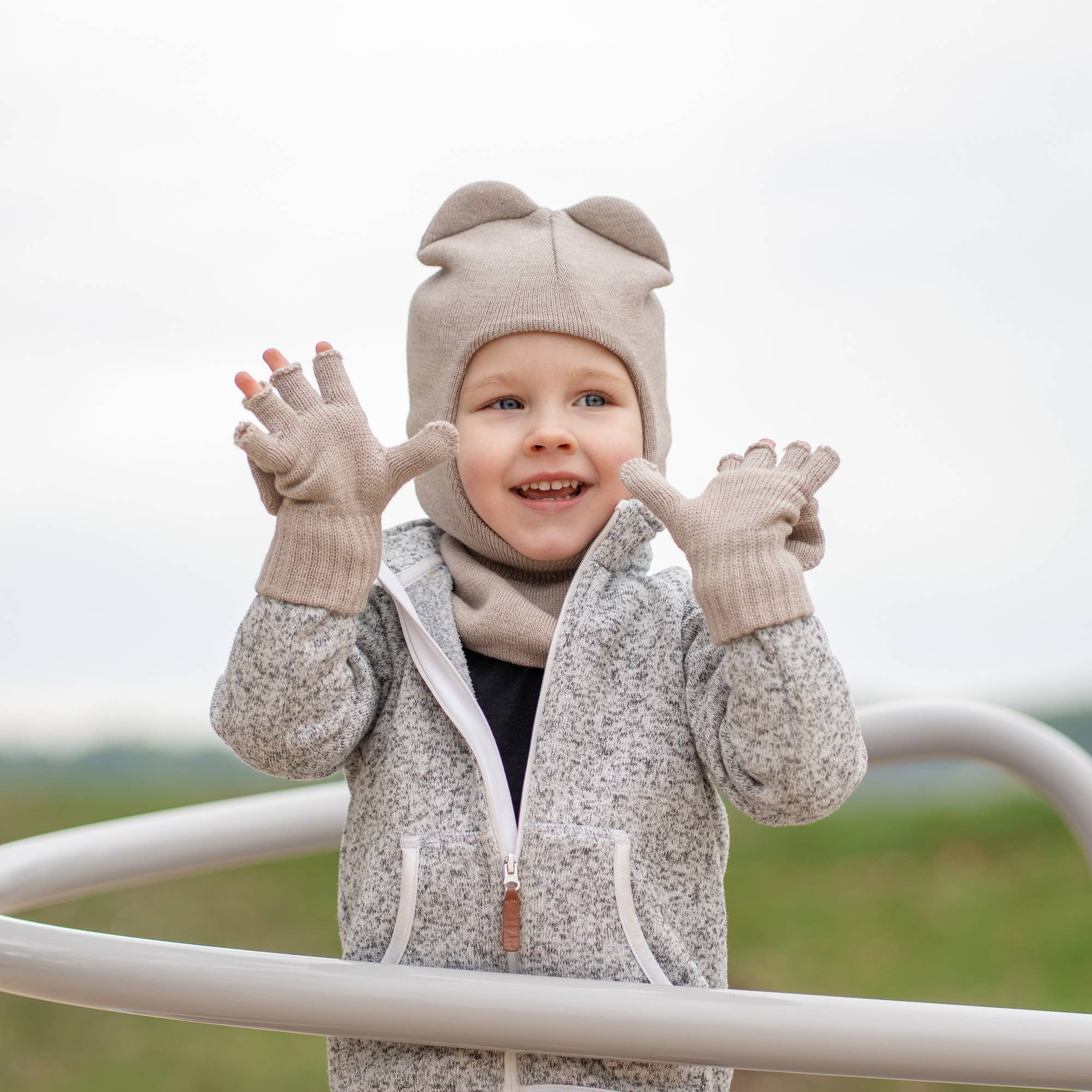 menique - Wholesale Handschoenen - Kinderen - Gebreide merinowollen handschoenen voor kinderen met omkeerbare vingertoppen3