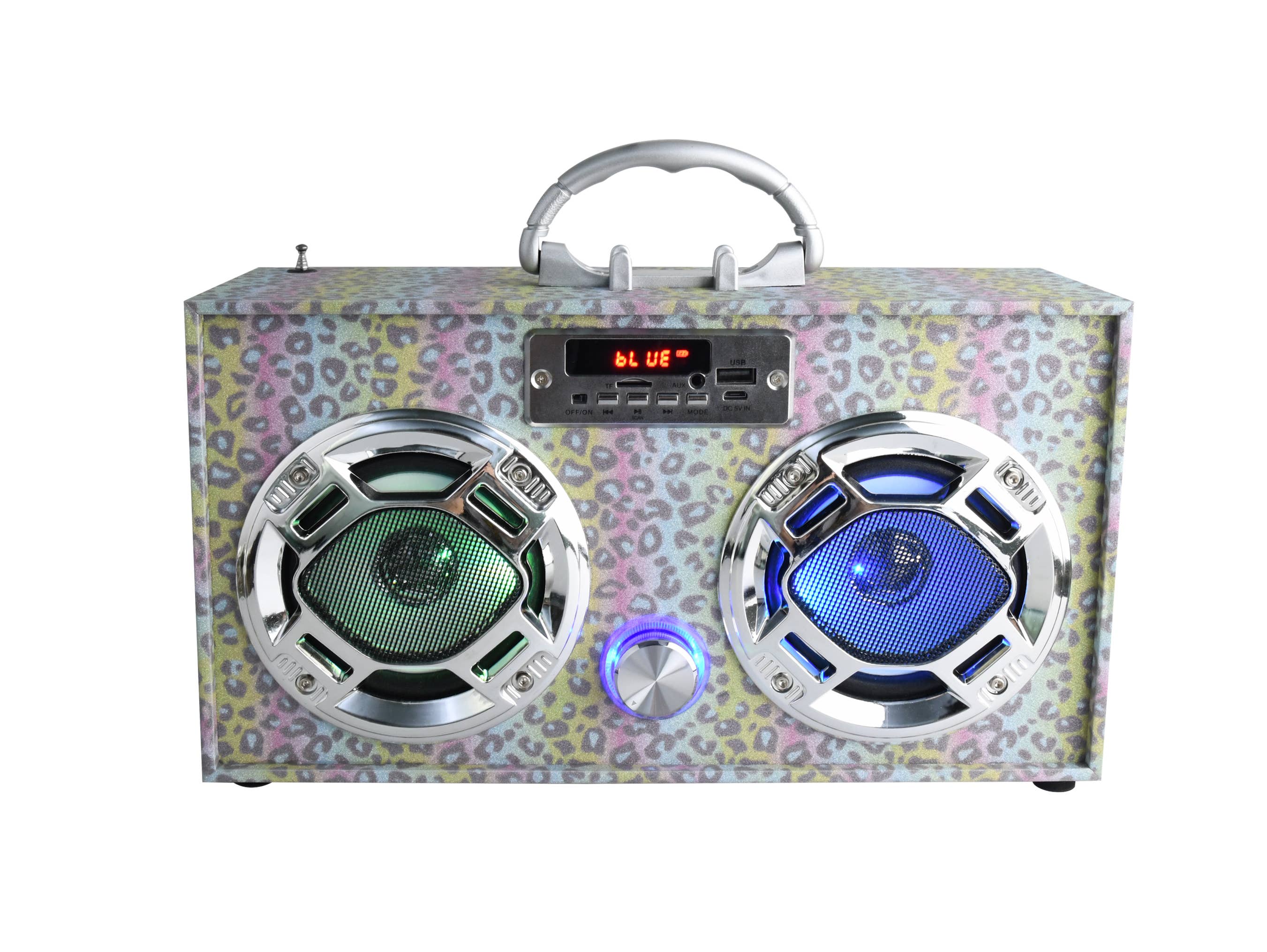 Trend Tech Brands - Vente Haut-parleurs - Boombox sans fil Glitter Leopard avec radio FM1
