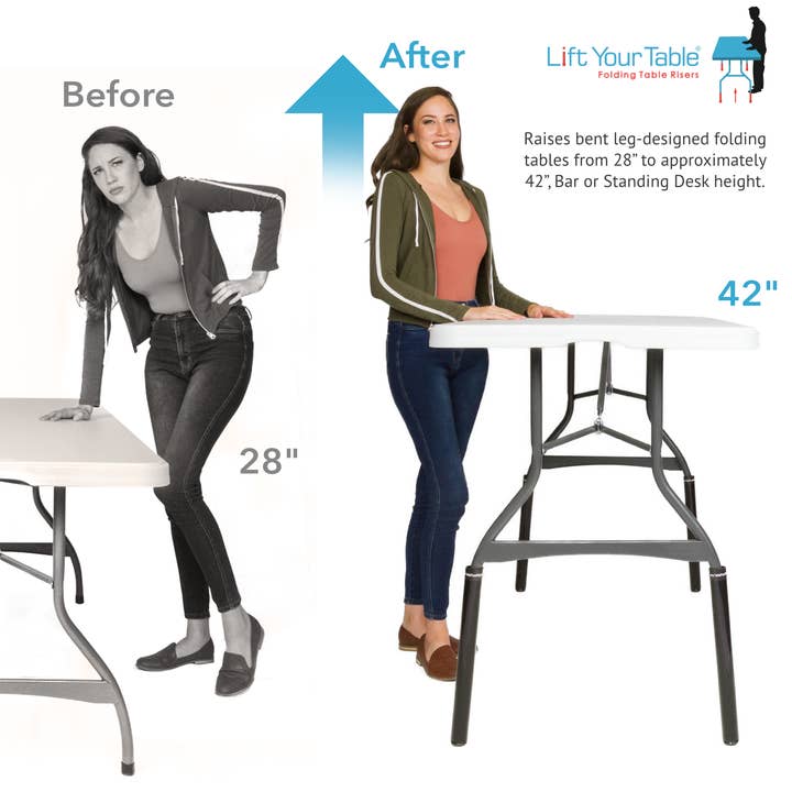 Lift Your Table® folding table risers - Wholesale Desk Riser - Lift Your Table® Standing Desk Kit - Folding Table Riser