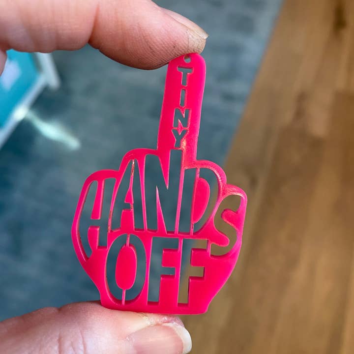 zoo&roo - Wholesale Dangle Earrings - Tiny Hands Off Middle Finger Rainbow Glitter Earrings5