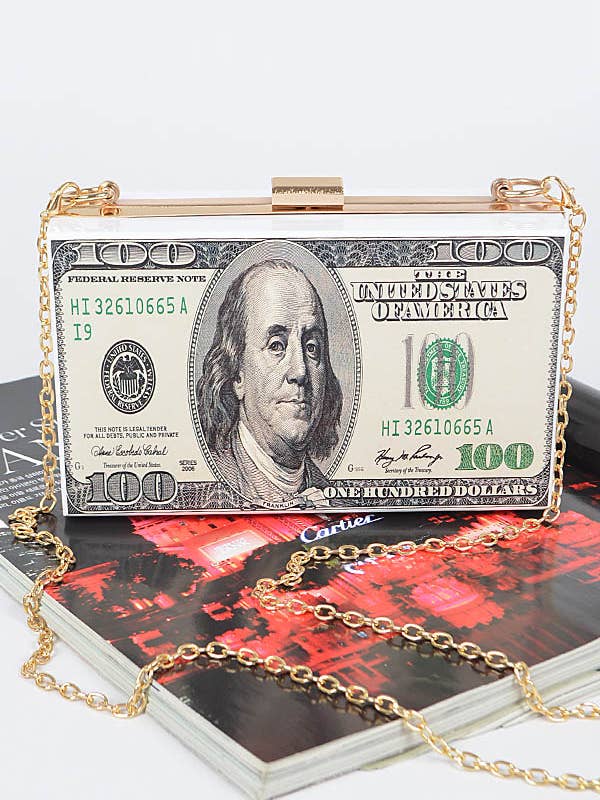 Money Printed Transparent Hard Case Bag for wholesale by Shop Neighbors