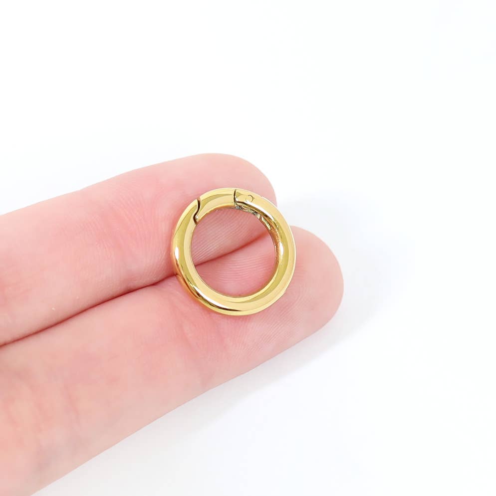 WJW – Engroshandel Spænde – 18K guld PVD mini cirkel karabinhage charm holder lås3