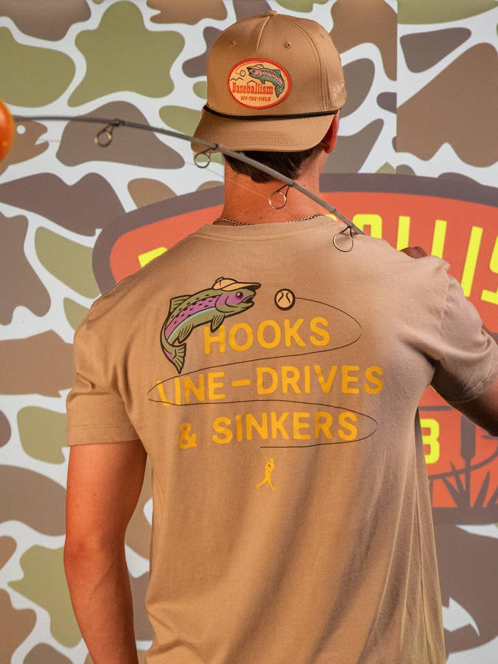 Baseballism - Wholesale Screen Printed T-Shirt - Men's - Fishing Club Hooks, Line Drives and Sinkers T-Shirt5