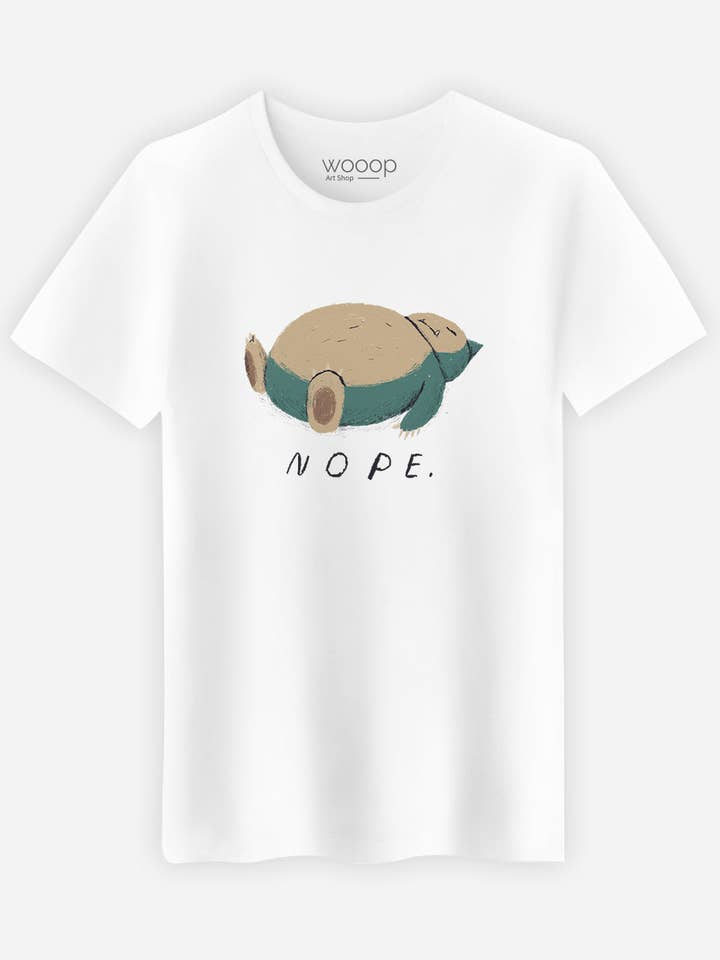 Nope Mäns Vit T-shirt för wholesale av Wooop