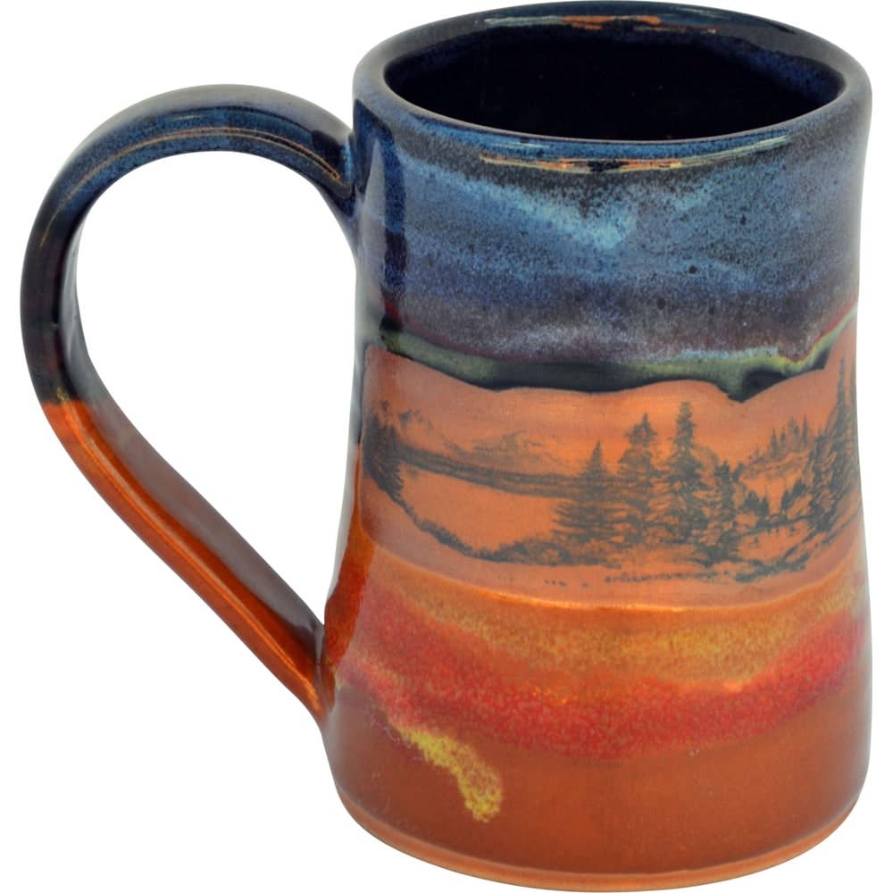 Always Azul Pottery - Wholesale Coffee Mug - Mountain Scene 17 Oz. Tankard (made to order)2