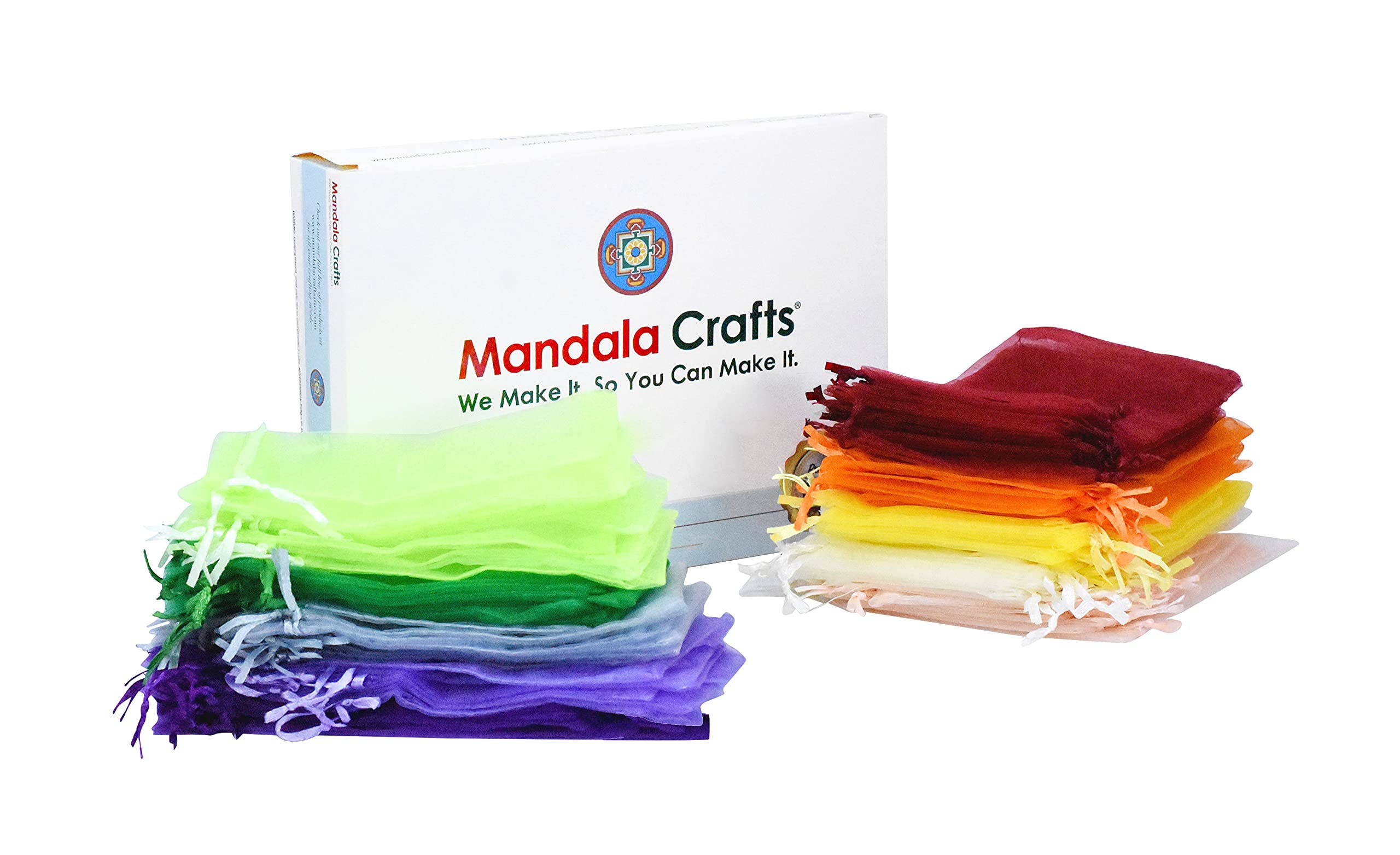 Mandala Crafts - Wholesale Party Favor Bag/Box - 200 Sheer Organza Bags for Wedding Party Favor Bags 4x6"2
