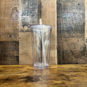  Bulk Lot of 96 Clear Double Wall Insulated Acrylic Tumblers w/ Straw and Lid : Sports & Outdoors