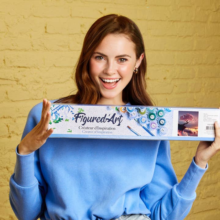 Figured'Art - Wholesale Doe-het-zelf-knutselset - Schilderen op nummer roze boom1