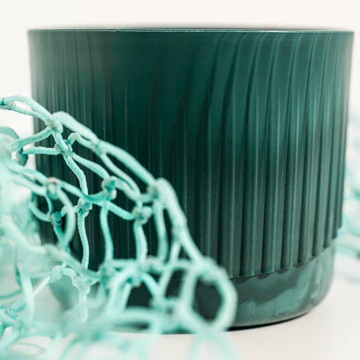 Blue Grey Ecotribo Small Recycled Ghost Net Plant Pot - MISTY CLIFFS for wholesale on Faire5