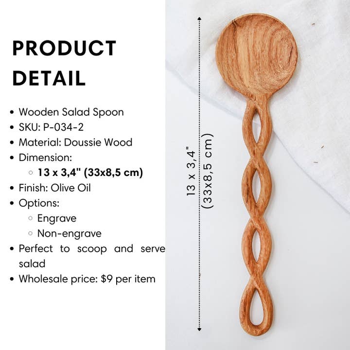 194 Craft House - Wholesale Serving Utensil - Wooden Salad Servers - Kitchen Serving Utensils21