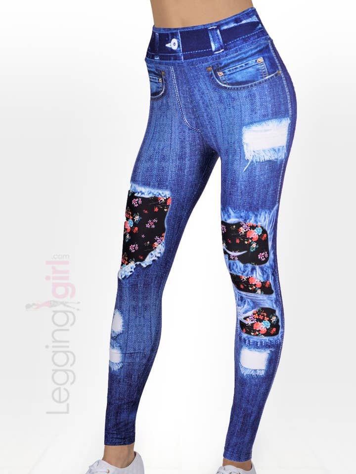 Jeg er revet - Floral for engroshandel hos LeggingGirl.com