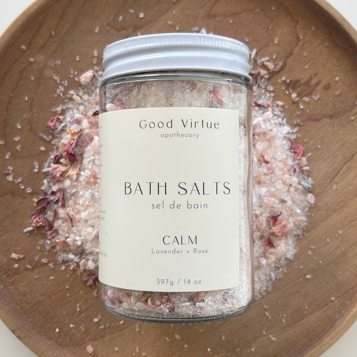 Sais de Banho/Calma/ Lavanda + Frasco Rosa 397g/14oz por atacado de Good Virtue