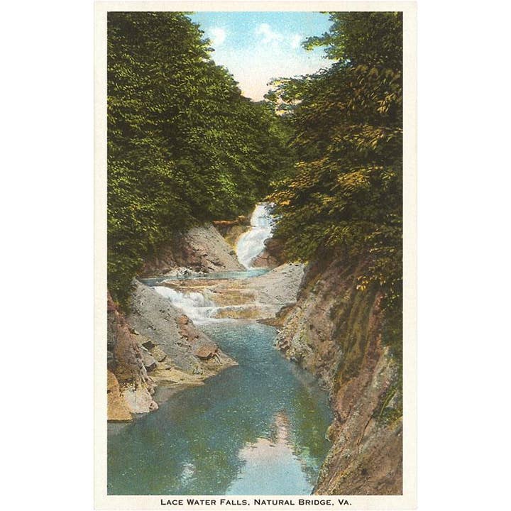 Greeting Card VA-190 Lace Waterfalls, Natural Bridge for wholesale by Found Image Press