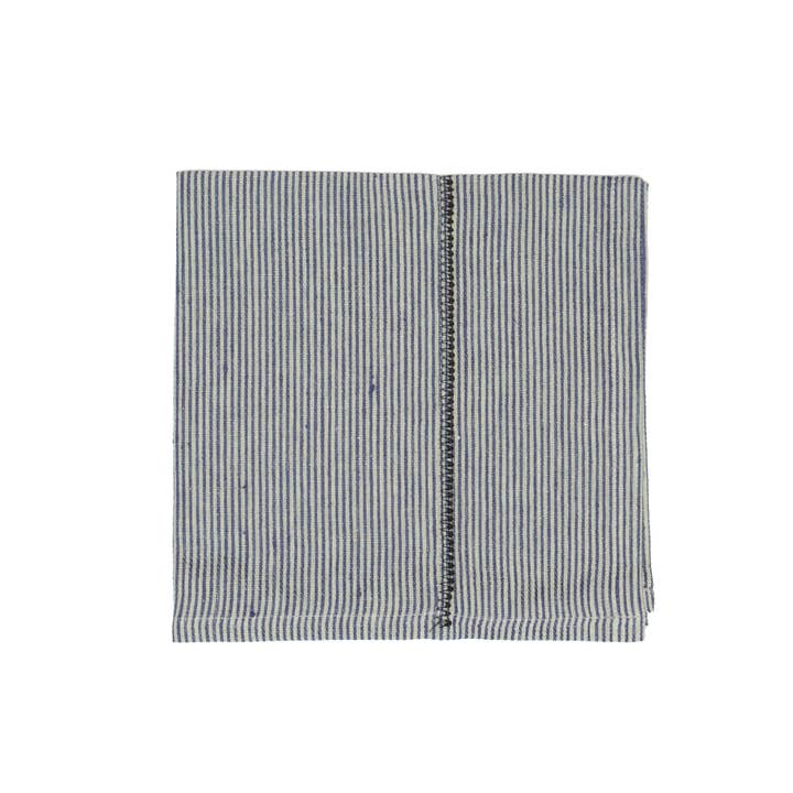 Caravan Home - Vente Serviettes de table en tissu - Serviettes à rayures en chambray au point lin 20 x 20 - Ensemble de 41
