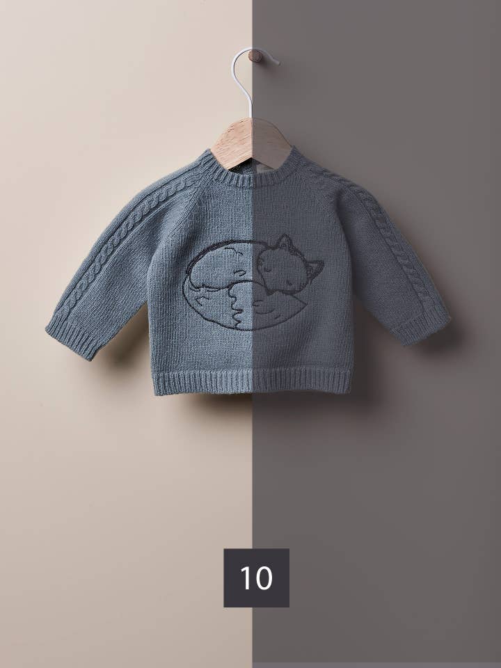 Camisola de lã tricotada bordada | HISTÓRIAS DE UMA FLORESTA ENCANTADA for wholesale by Wedoble: sustainable children's fashion