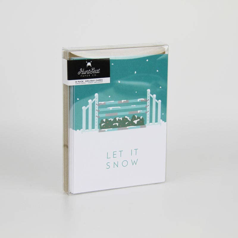 Hunt Seat Paper Co. - Wholesale Christmas Card - Let It Snow - Equestrian Winter Christmas Card - Hunter Jump1