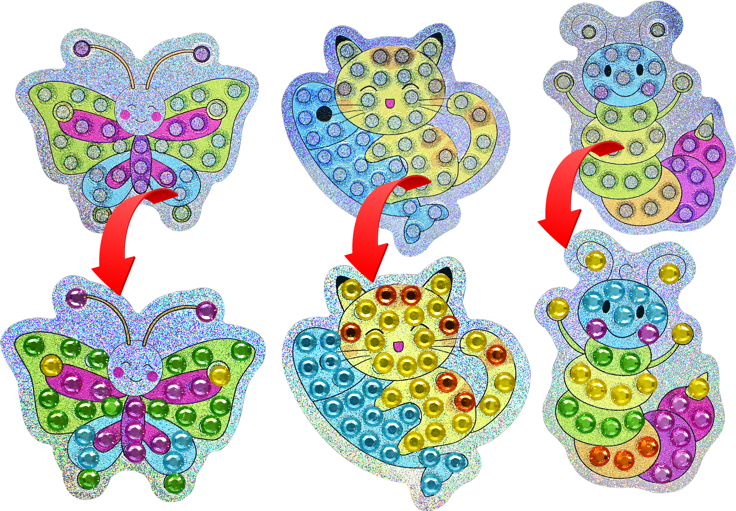 Peter Pauper Press - Wholesale DIY Craft Kit - Kids - Big Gem Painting Sticker Kit6