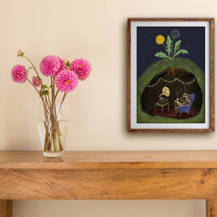 Anna Seed Art - Wholesale Art print - Art Print - Cricket at Home - Quirky illustration, wall art2