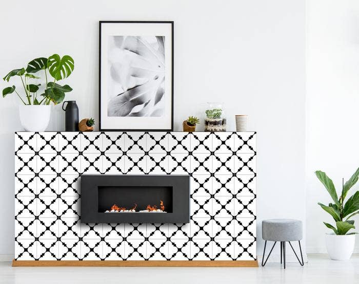 HomeRoots - Wholesale Wall Tile - 6" X 6" Black and White Tri Peel and Stick Tiles3