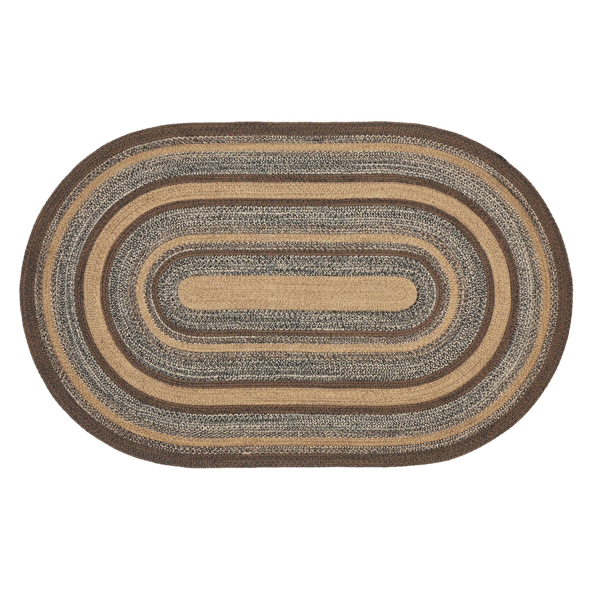 VHC Brands - Wholesale Area Rug - Espresso Jute Rug Oval w/ Pad 60x961