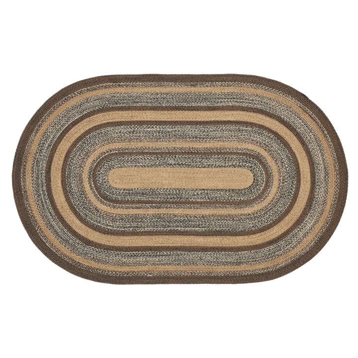 VHC Brands - Wholesale Area Rug - Espresso Jute Rug Oval w/ Pad 60x961