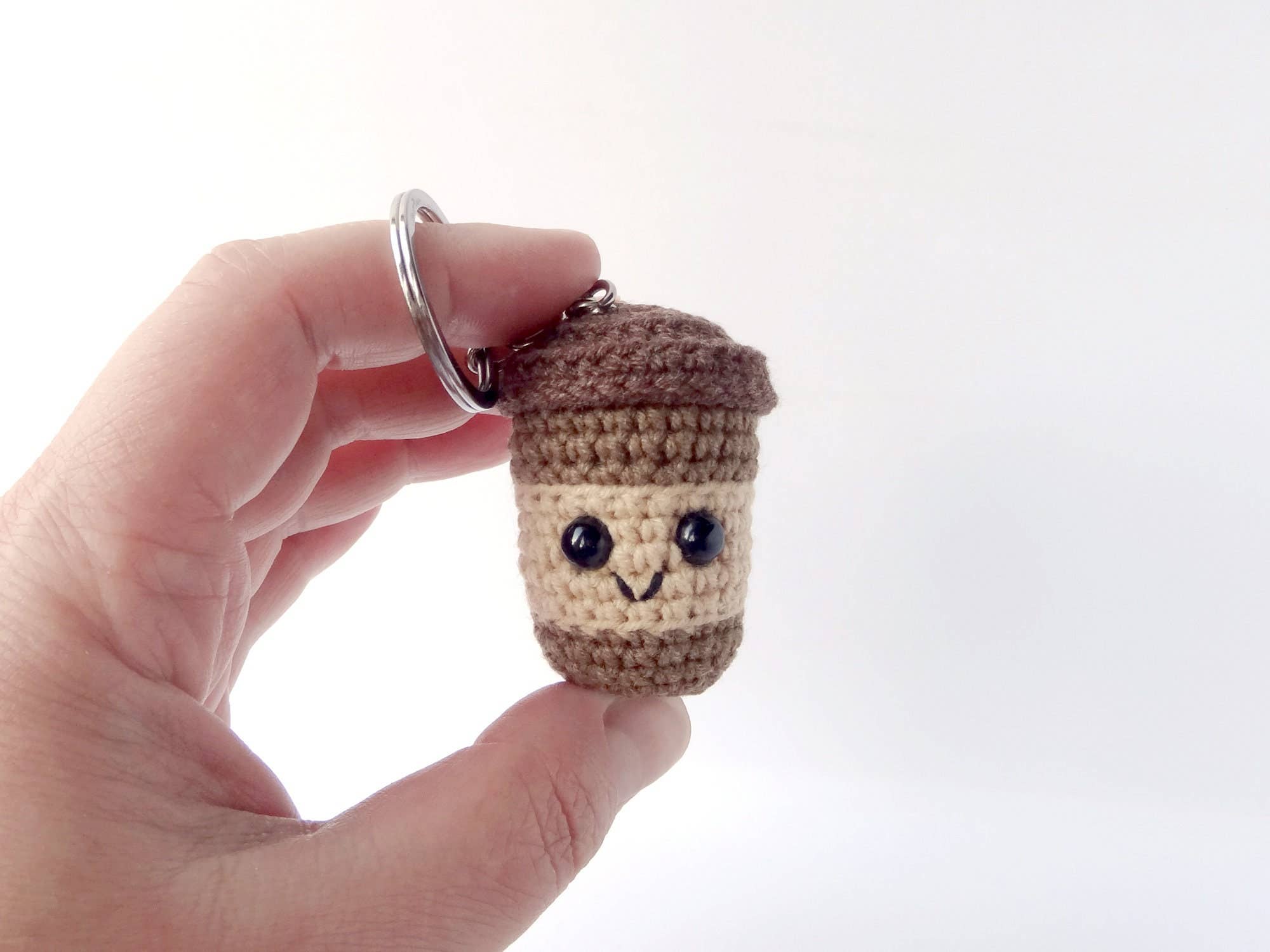 TOMOPOD LLC - Wholesale Keychain - Women's - Crochet Coffee Cup, Amigurumi Drink Toy, Tiny Coffee Cup1