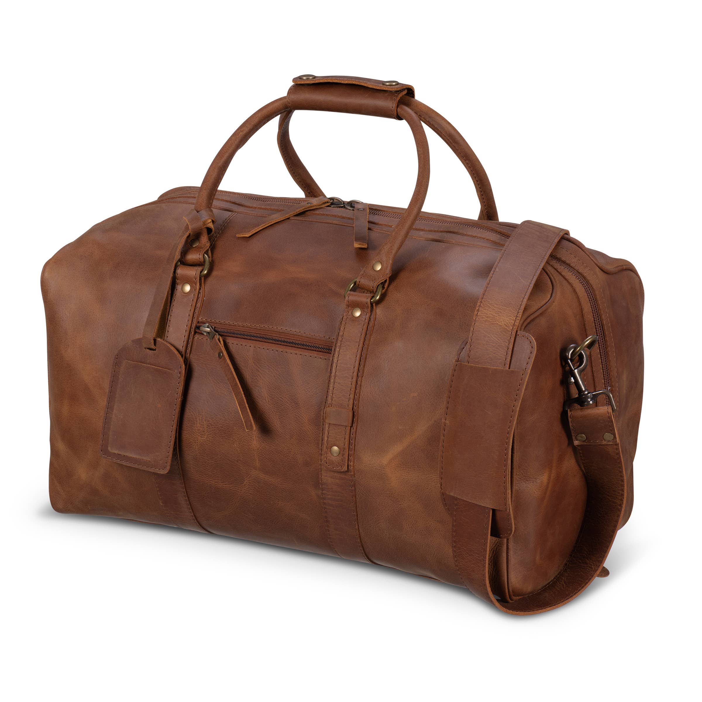 Hides - Wholesale Weekender Bag - Men's - Big Mouth 40L Leather Duffle - Airline Friendly Travel Bag10