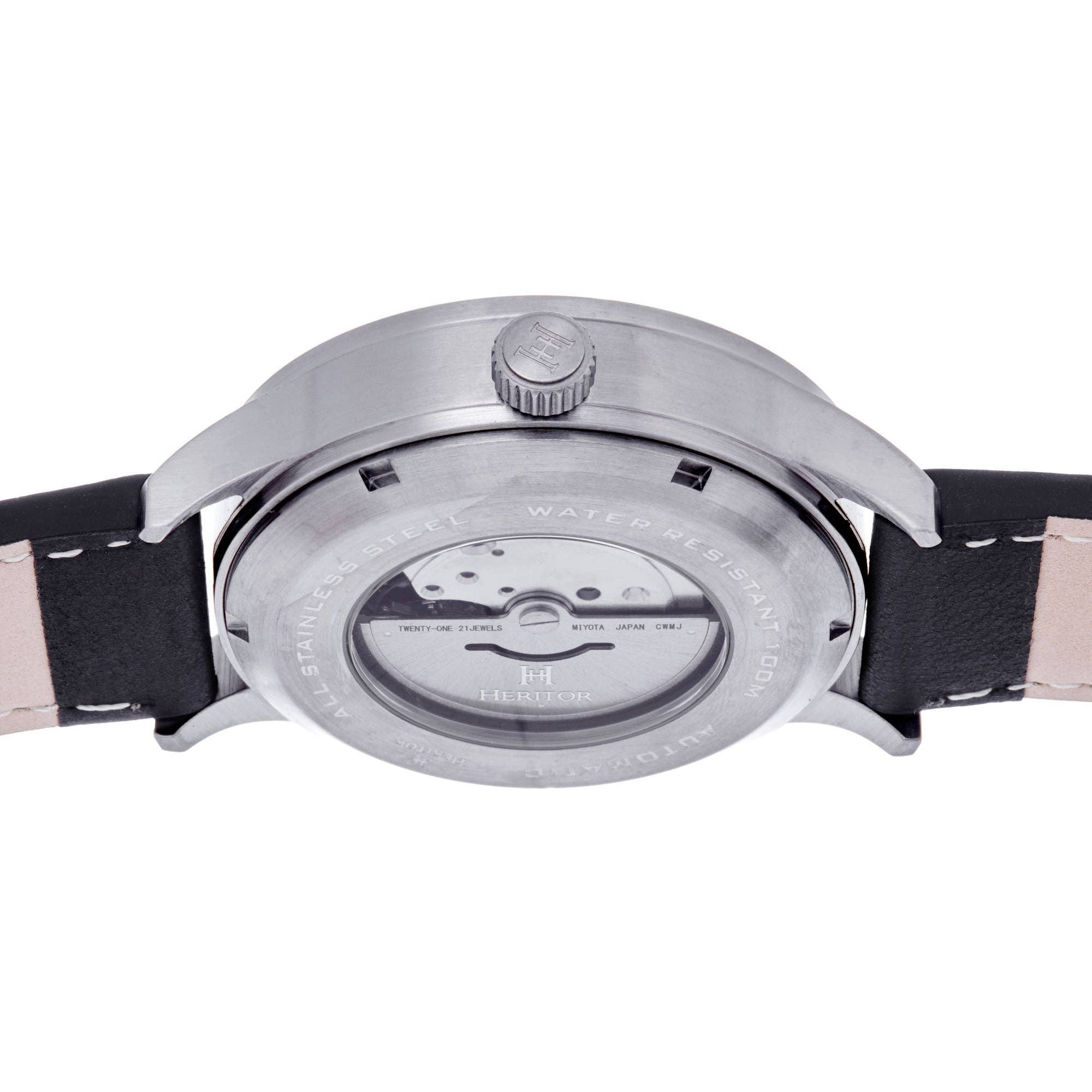 Heritor Automatic – Relógio de pulso - Homem por atacado – Relógio Heritor Automatic Dayne Semi-skeleton com Pulseira de Couro7