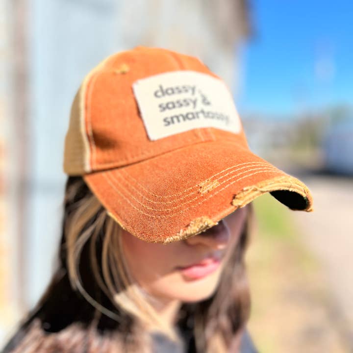 RiOak Design & Hat Co. - Wholesale Baseball Cap - Women's - Burnt Orange Classy Sassy Smartassy Baseball Cap