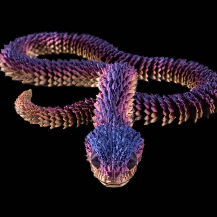 Great American Designs - Wholesale Fidget Toy - Kids - Articulated Bush Viper Snake, Reptile, 3D Printed, Fidget1