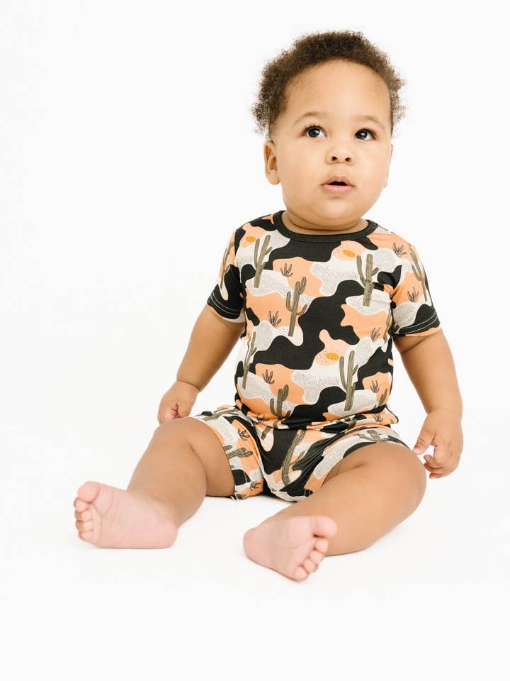 Dusk Desert Bamboo Shorts Set for wholesale by Little One Shop
