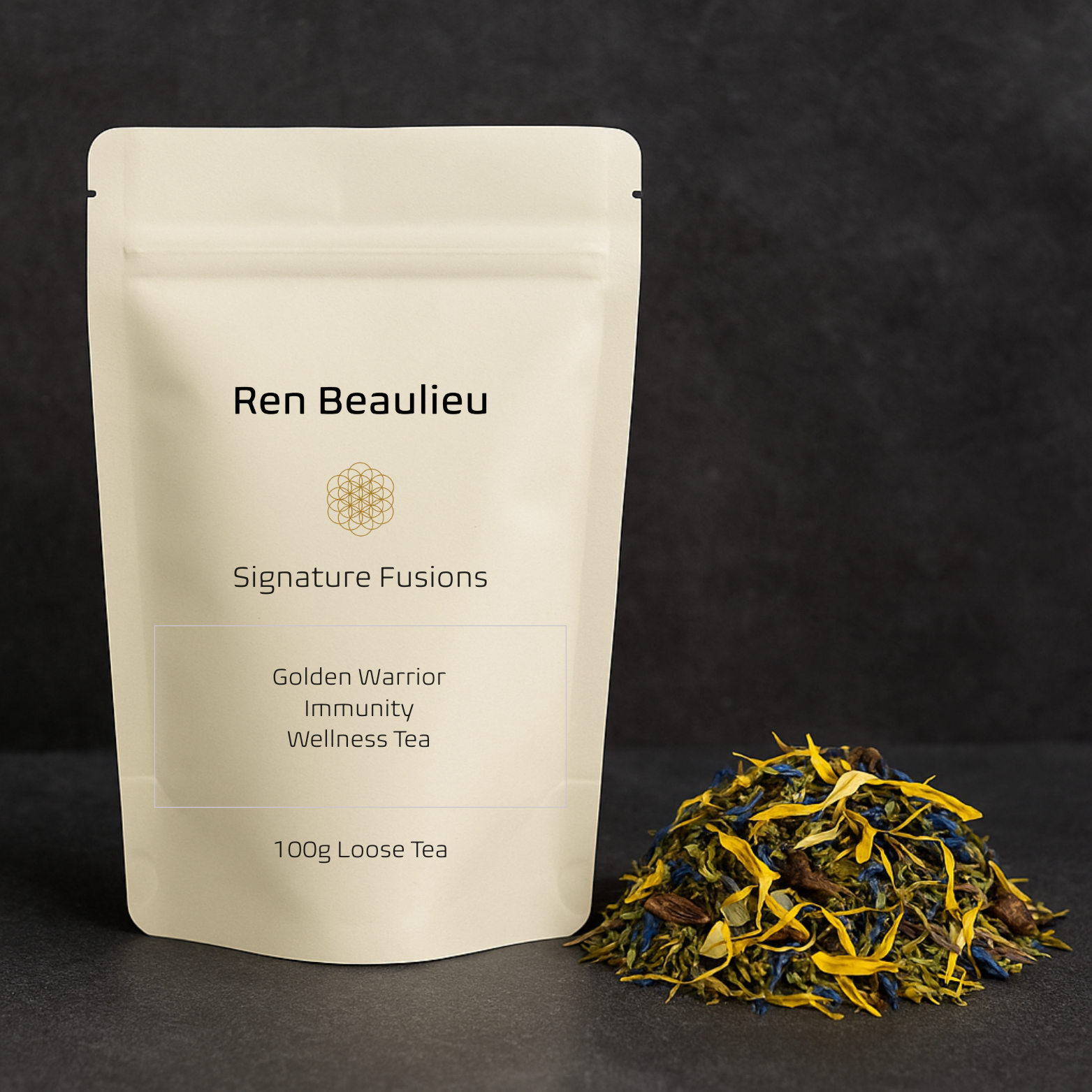 Ren Beaulieu Luxury Tea House – Großhandel Gesundheits-/Entgiftungstee – Goldener Krieger Wellness-Losentee für das Immunsystem3