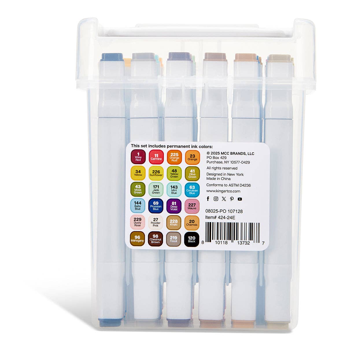 KINGART - Wholesale Marker - Double-Ended Alcohol Markers - 24 Vintage Colors10