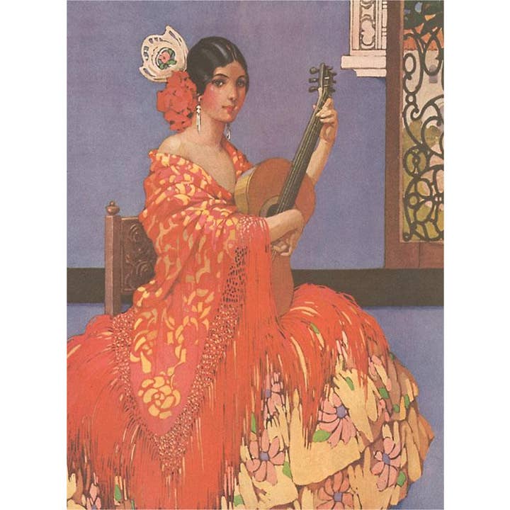 Impressão de Arte AP-473 Mulher Guitarrista de Flamenco por atacado de Found Image Press