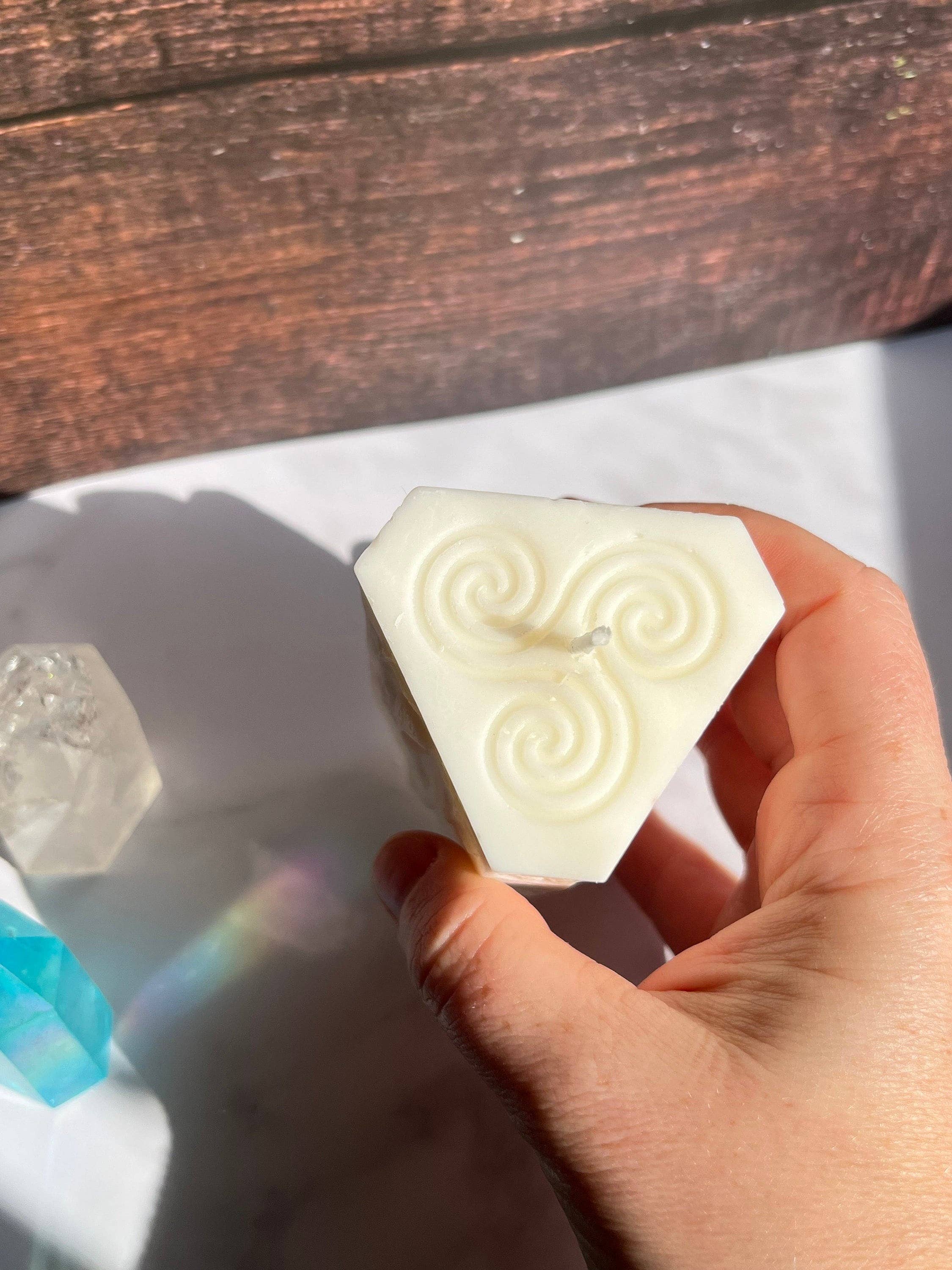 Beauty and the Moon - Wholesale Pillar Candle - White Moon Witchy Spiritual Goddess Beeswax Candle 7