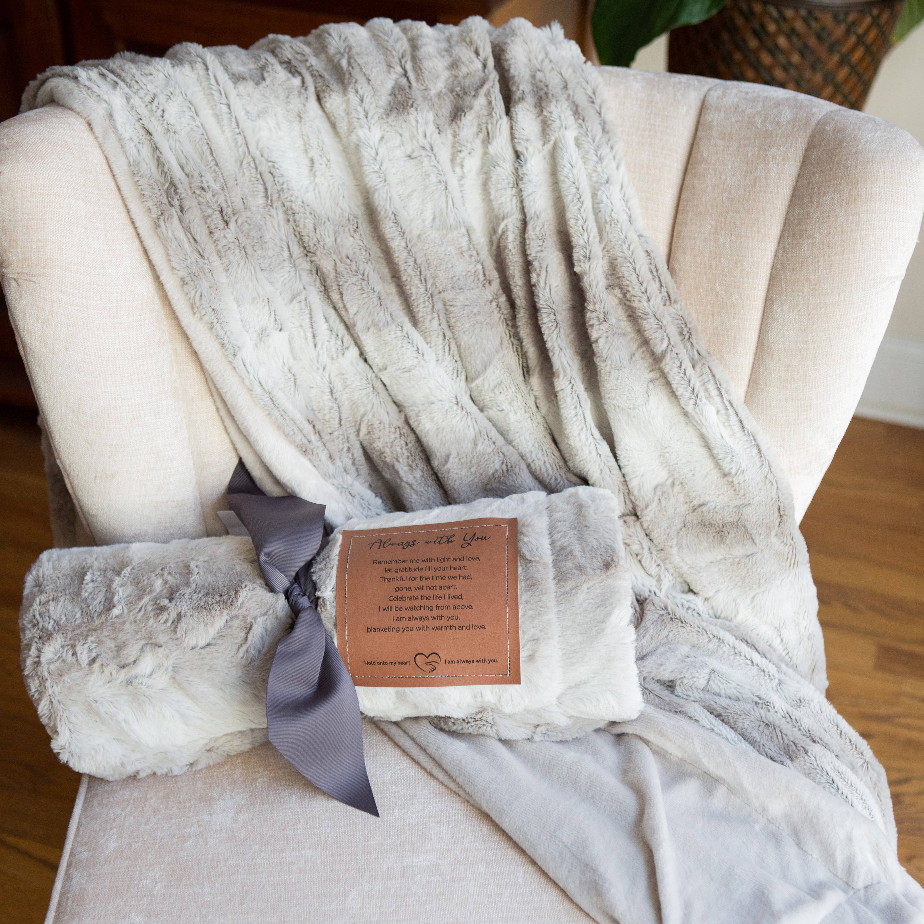 The Grandparent Gift Co. Inc. – wholesale Throw blanket – Softly Said Sympathy Blanket: Always With You Sentiment 80232