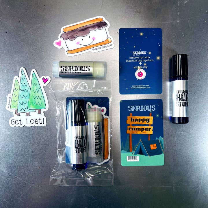 Serious Lip Balm - Wholesale Insect Repellent - The Happy Camper Bundle - Bug Repellent, Lip Balm & Stickers