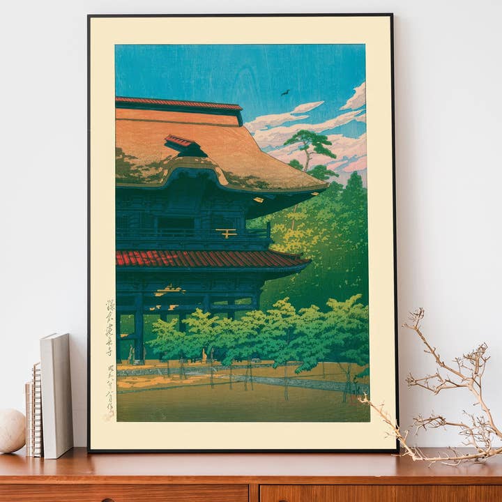 Tempio Kencho di Kawase Hasui Print per la vendita all'ingrosso da parte di Ink & Drop