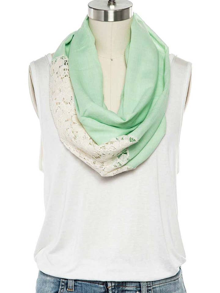 Cotton Lace Iconic Infinity Scarf for wholesale by Artini Accessories